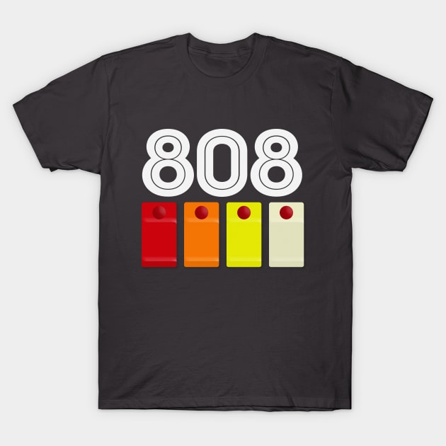 808 Drum Machine Button Grid Design - Electronic Music Fan Art T-Shirt by DankFutura